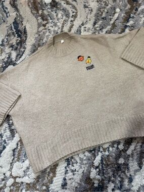Sesame Street Beige Turtleneck Sweater with Ernie & Bert Embroidery
